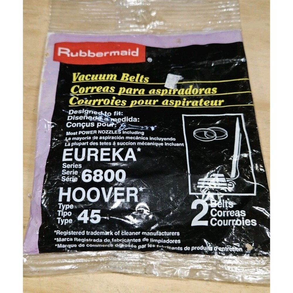 Rubbermaid Eureka Vacuum Belts 6800 Hoover 45 2 Pack  New Vac Cleaner NEW